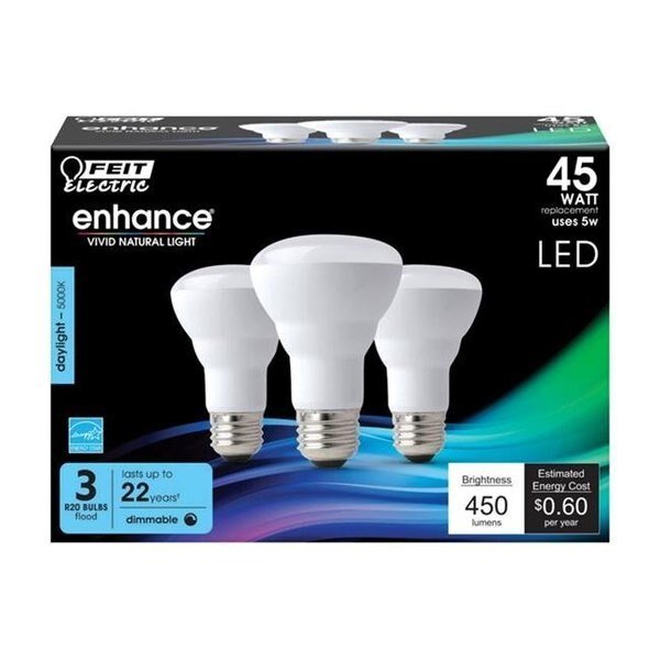 Feit Electric 3915022 Enhance 5W R20 LED Bulb; 450 Lumens - Daylight, Feit Electric, Mfr#: 3915022